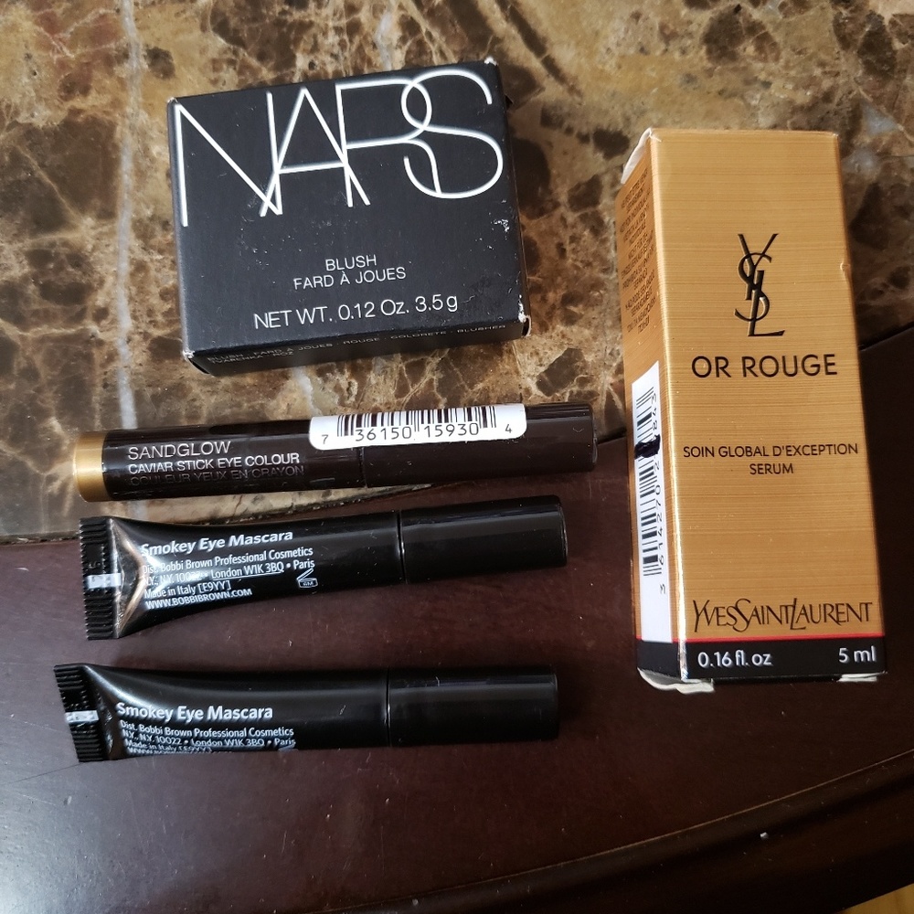 Nars blush and assorted items.